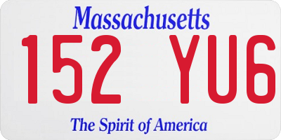 MA license plate 152YU6
