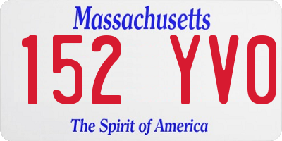MA license plate 152YV0