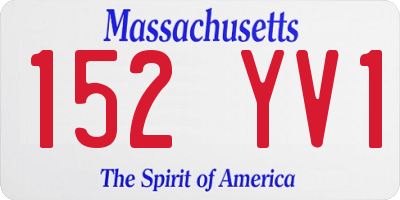 MA license plate 152YV1