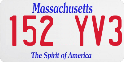 MA license plate 152YV3