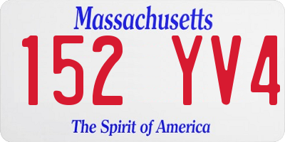 MA license plate 152YV4