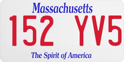 MA license plate 152YV5