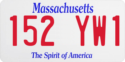 MA license plate 152YW1