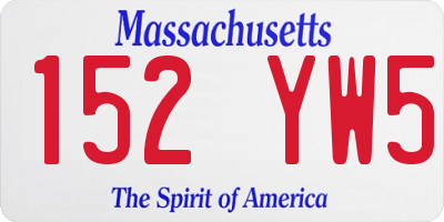 MA license plate 152YW5