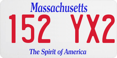 MA license plate 152YX2