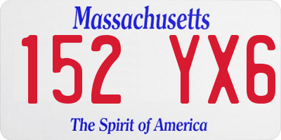 MA license plate 152YX6