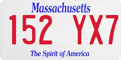 MA license plate 152YX7