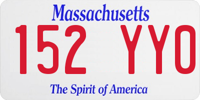 MA license plate 152YY0