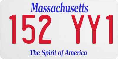 MA license plate 152YY1