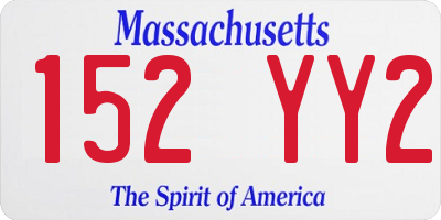 MA license plate 152YY2