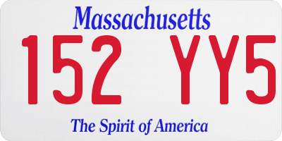 MA license plate 152YY5