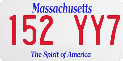 MA license plate 152YY7