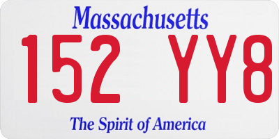 MA license plate 152YY8