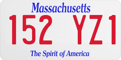 MA license plate 152YZ1