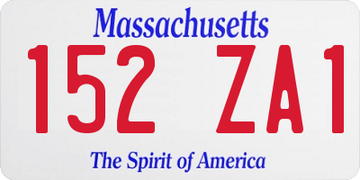 MA license plate 152ZA1