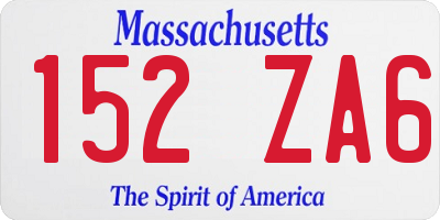 MA license plate 152ZA6