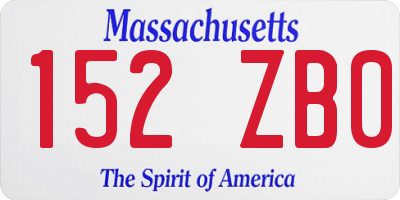 MA license plate 152ZB0