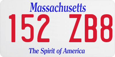MA license plate 152ZB8