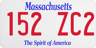 MA license plate 152ZC2