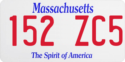 MA license plate 152ZC5