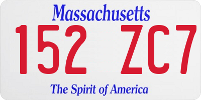 MA license plate 152ZC7