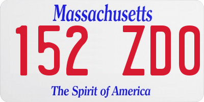 MA license plate 152ZD0