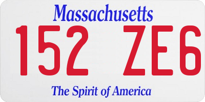 MA license plate 152ZE6