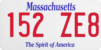 MA license plate 152ZE8