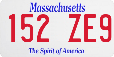 MA license plate 152ZE9