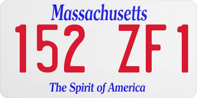 MA license plate 152ZF1