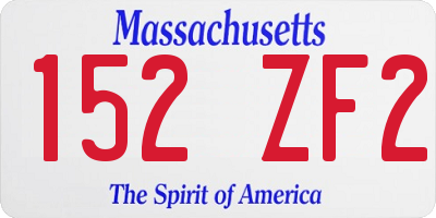 MA license plate 152ZF2