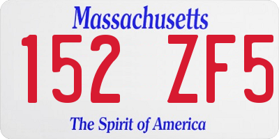 MA license plate 152ZF5