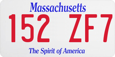 MA license plate 152ZF7