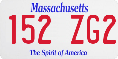 MA license plate 152ZG2