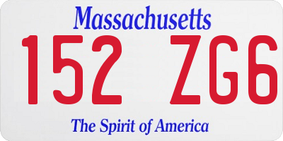 MA license plate 152ZG6