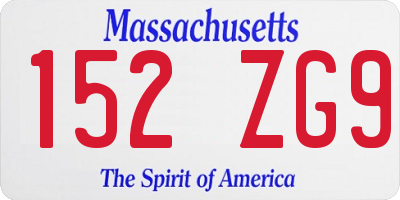MA license plate 152ZG9