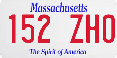 MA license plate 152ZH0