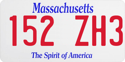 MA license plate 152ZH3