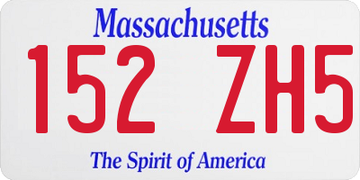 MA license plate 152ZH5