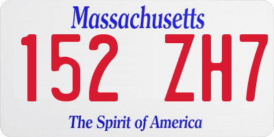 MA license plate 152ZH7