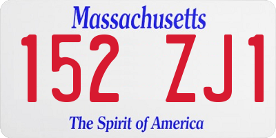 MA license plate 152ZJ1