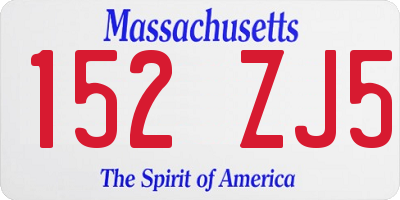 MA license plate 152ZJ5