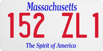 MA license plate 152ZL1
