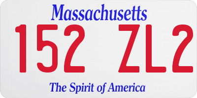 MA license plate 152ZL2