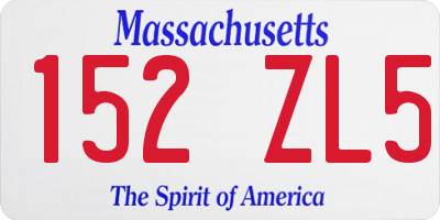 MA license plate 152ZL5