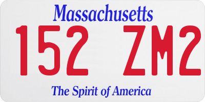 MA license plate 152ZM2