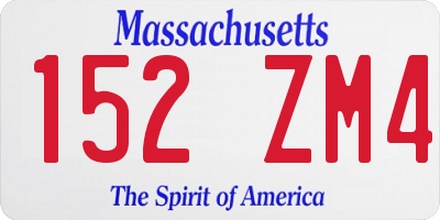 MA license plate 152ZM4