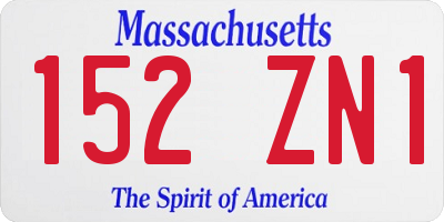 MA license plate 152ZN1