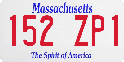 MA license plate 152ZP1