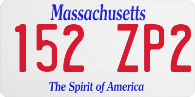 MA license plate 152ZP2